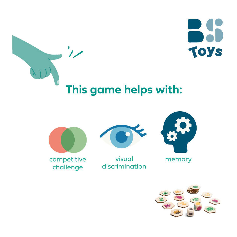 Bs Toys jeu de recherche d'animaux en bois, 20 pcs.