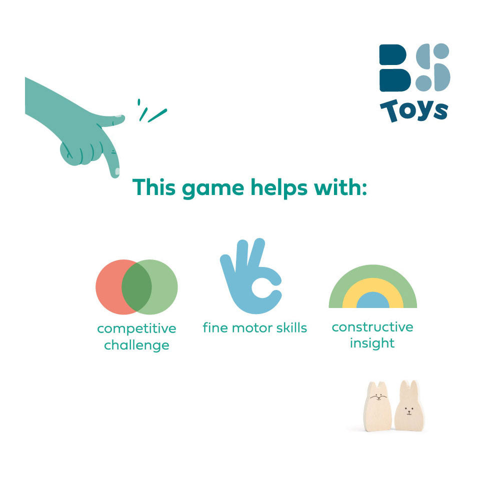 Bs jouets jeu d'équilibre en bois lapins