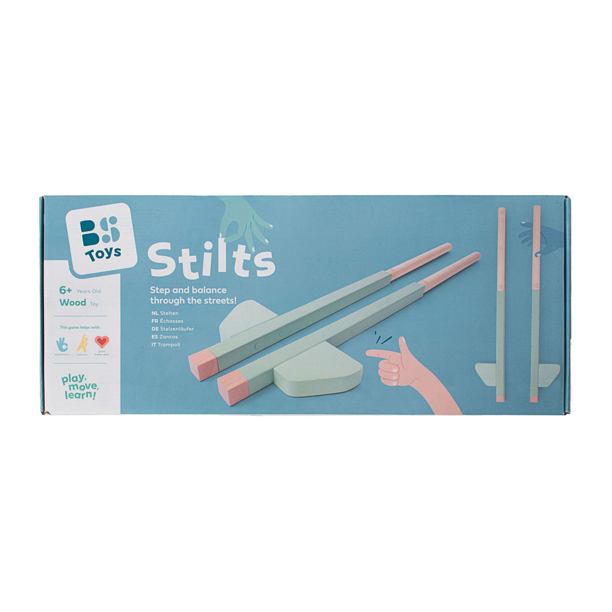 Bs Toys échasses en bois vertes, 2 pcs.