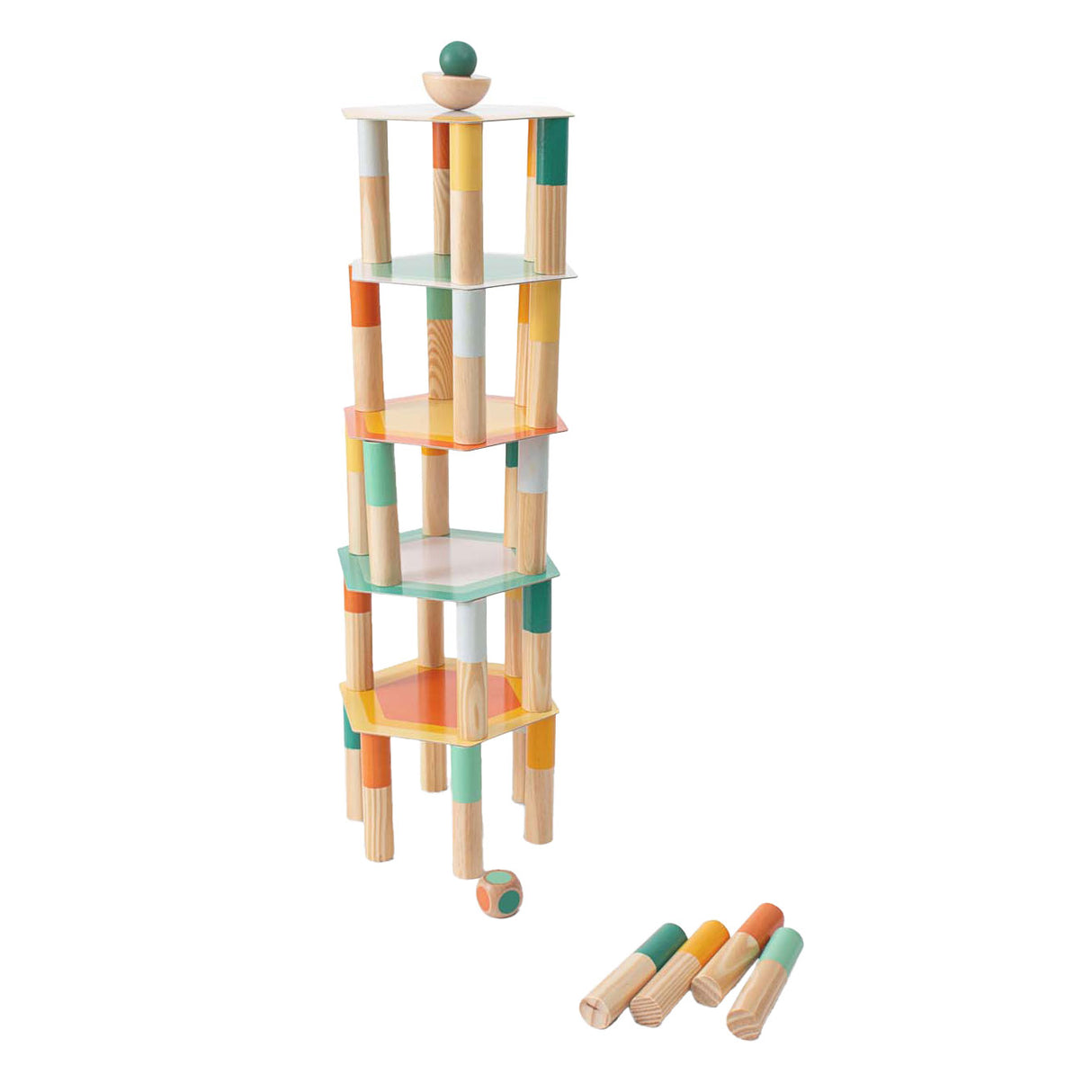 Bs Toys méga jeu d'équilibre en bois, 38 pcs.