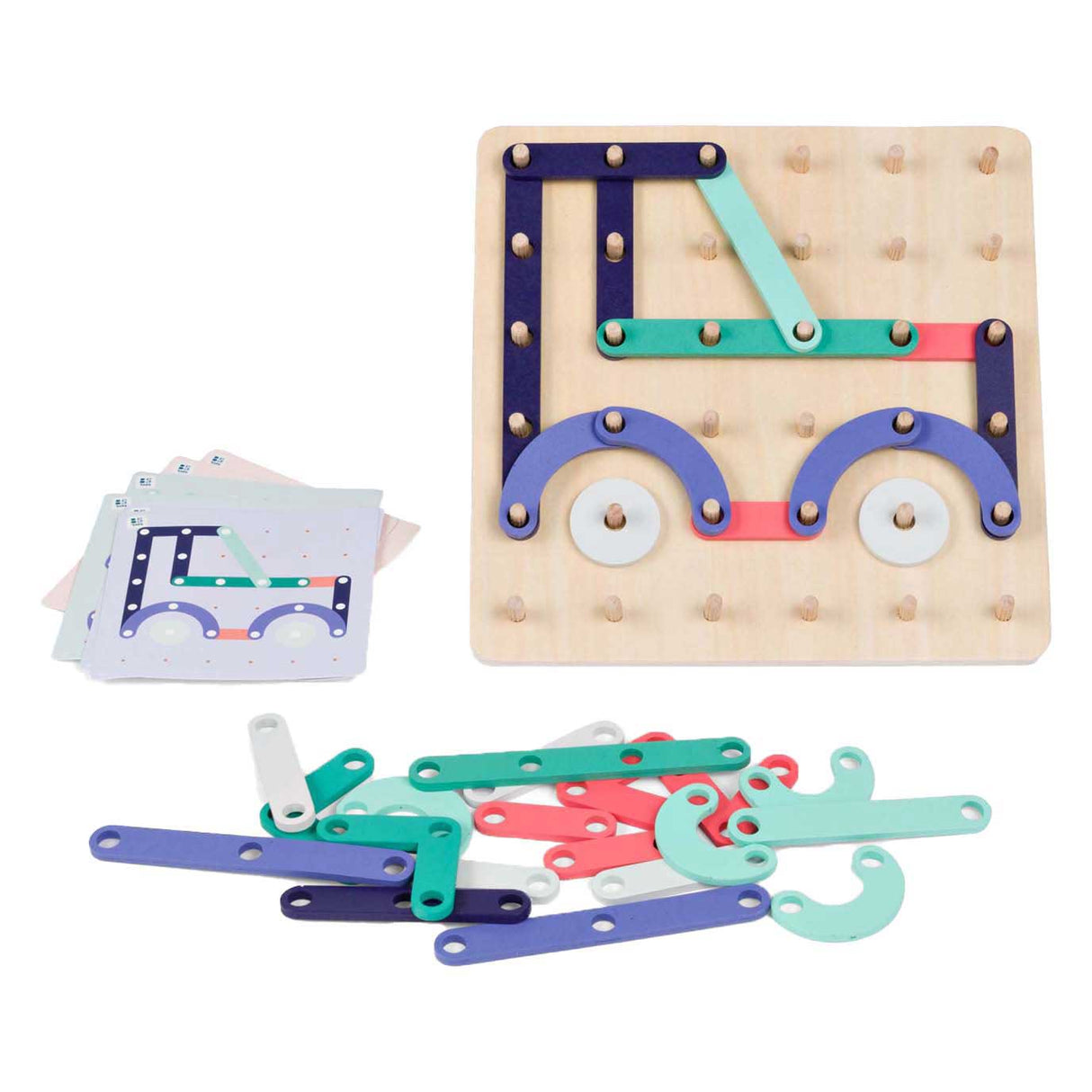 Planche géo en bois BS Toys - 40 pcs.