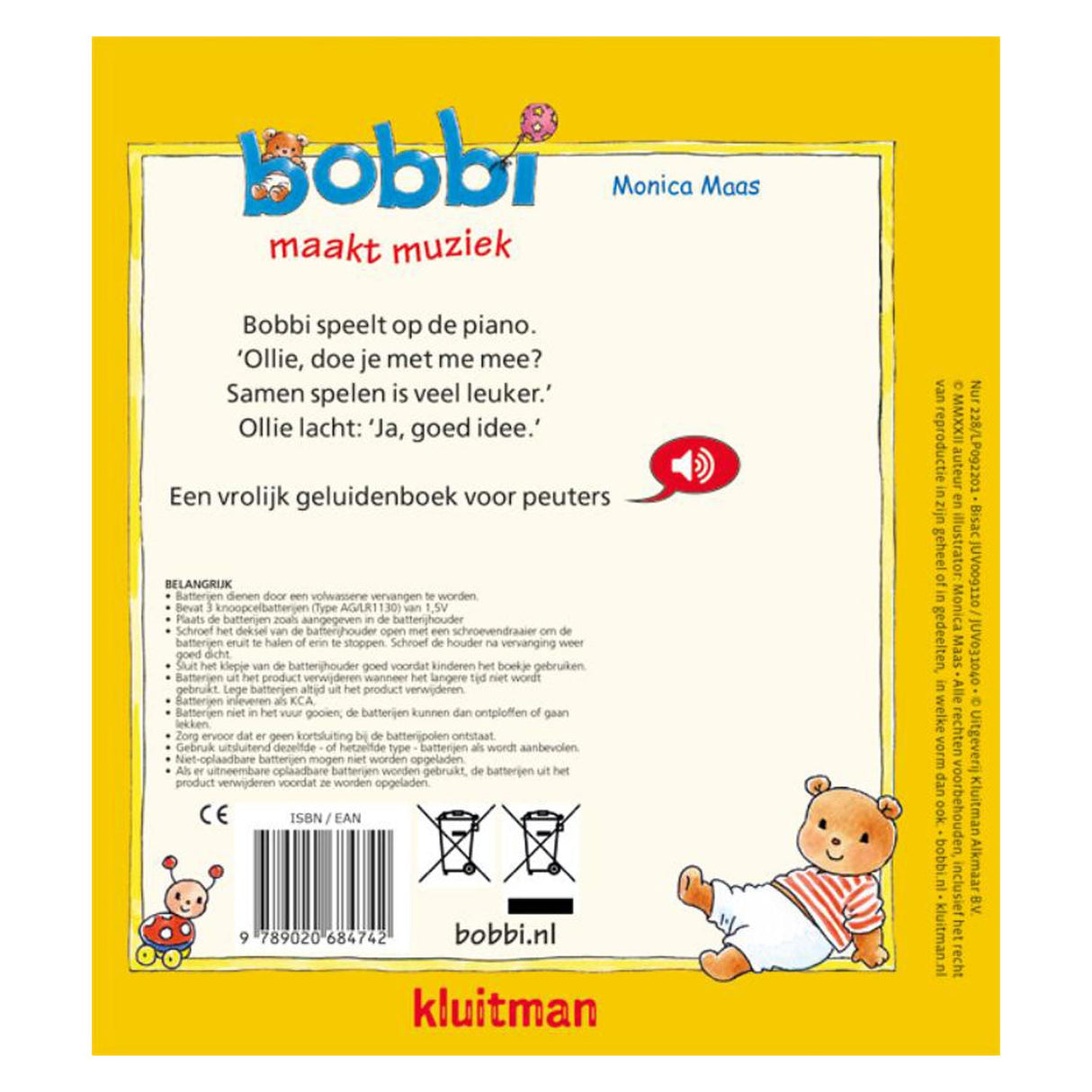 Livre de sons de l'éditeur Kluitman Bobbi fait de la musique