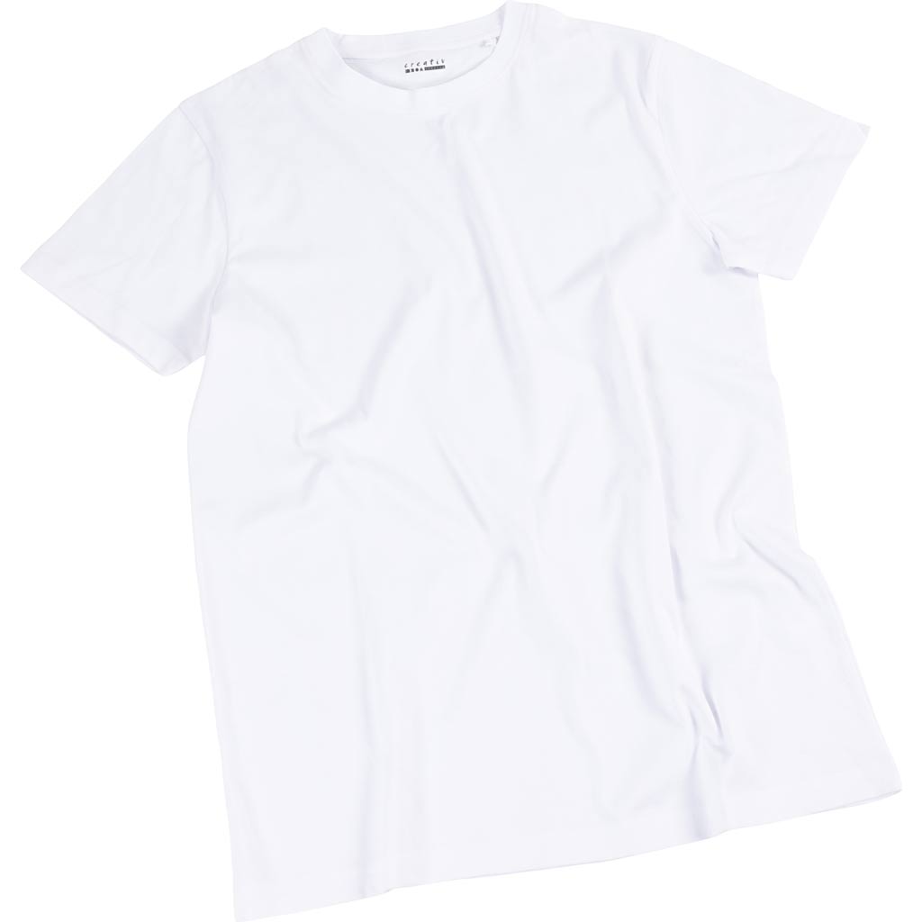 T-shirt blanc avec du cou rond Coton, taille L