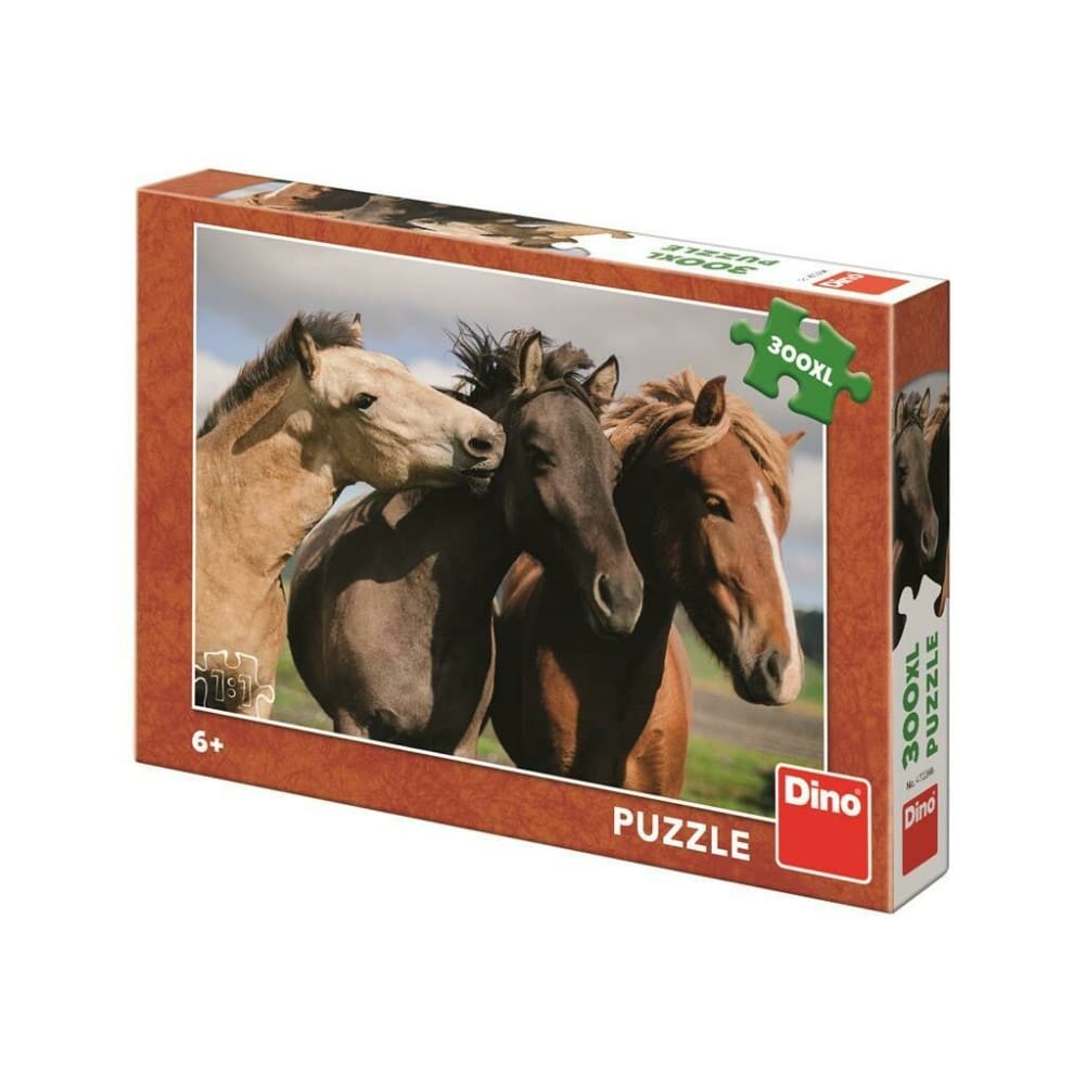 Puzzle Dinotoys - 3 beaux chevaux - 300 pièces xl