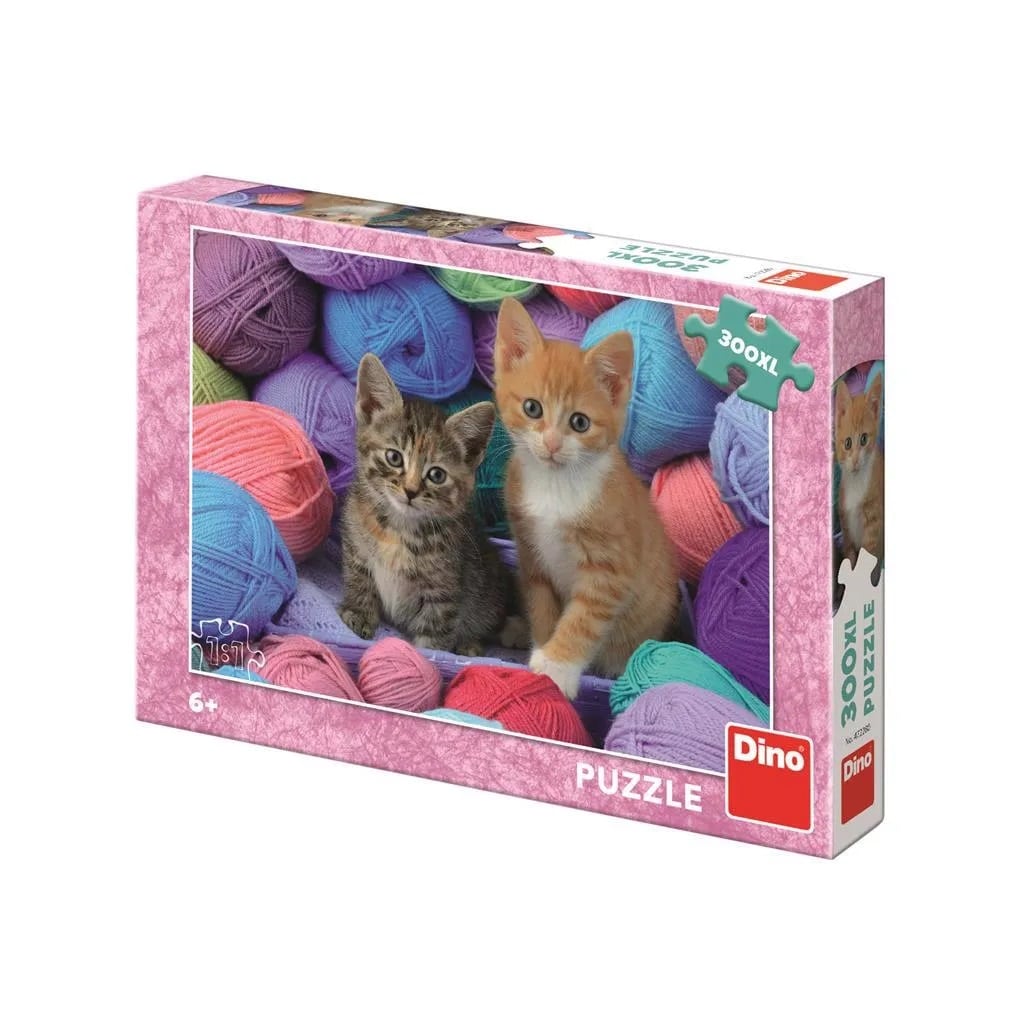 Puzzle Dinotoys - chatons mignons parmi la laine - 300 pièces xl