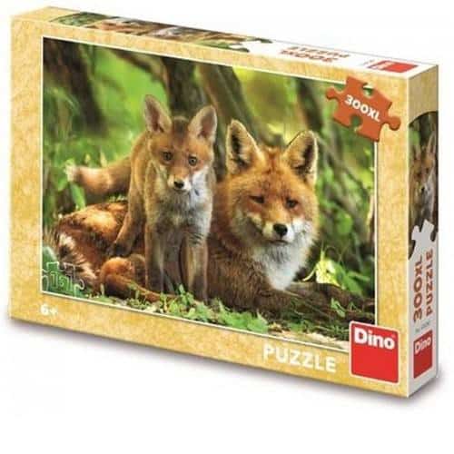 Puzzle Dinotoys - mère renard avec son petit - 300 pièces xl