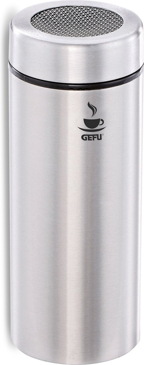 Gefu fina sucrier en poudre - shaker à cacao - acier inoxydable - avec couvercle