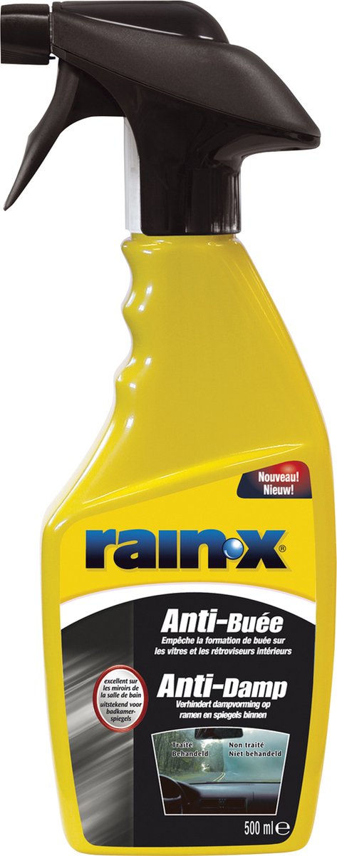 Nettoyant anti-buée pour vitres et vitres Rain-x 500 ml – évite la condensation – améliore la sécurité de la visibilité – convient aux rétroviseurs des vitres de voiture