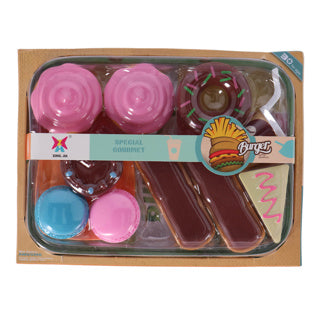 Ensemble alimentaire sans marque beignet et macaron | 3 pièces