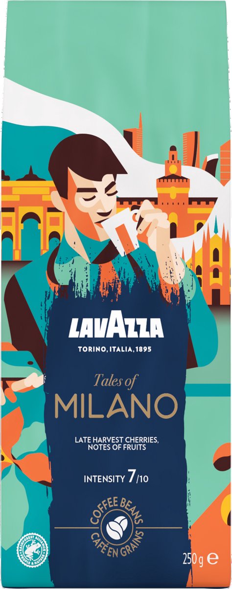 Lavazza contes de grains de café milano - 6 x 250 grammes - grains de café 100% arabica - intensité 7 10