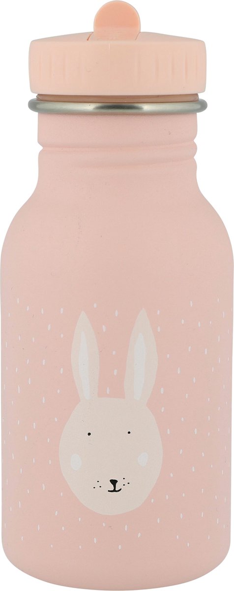 Gourde Trixie - Mme. lapin - gourde en inox pour enfant - 350ml - gourde étanche - rose