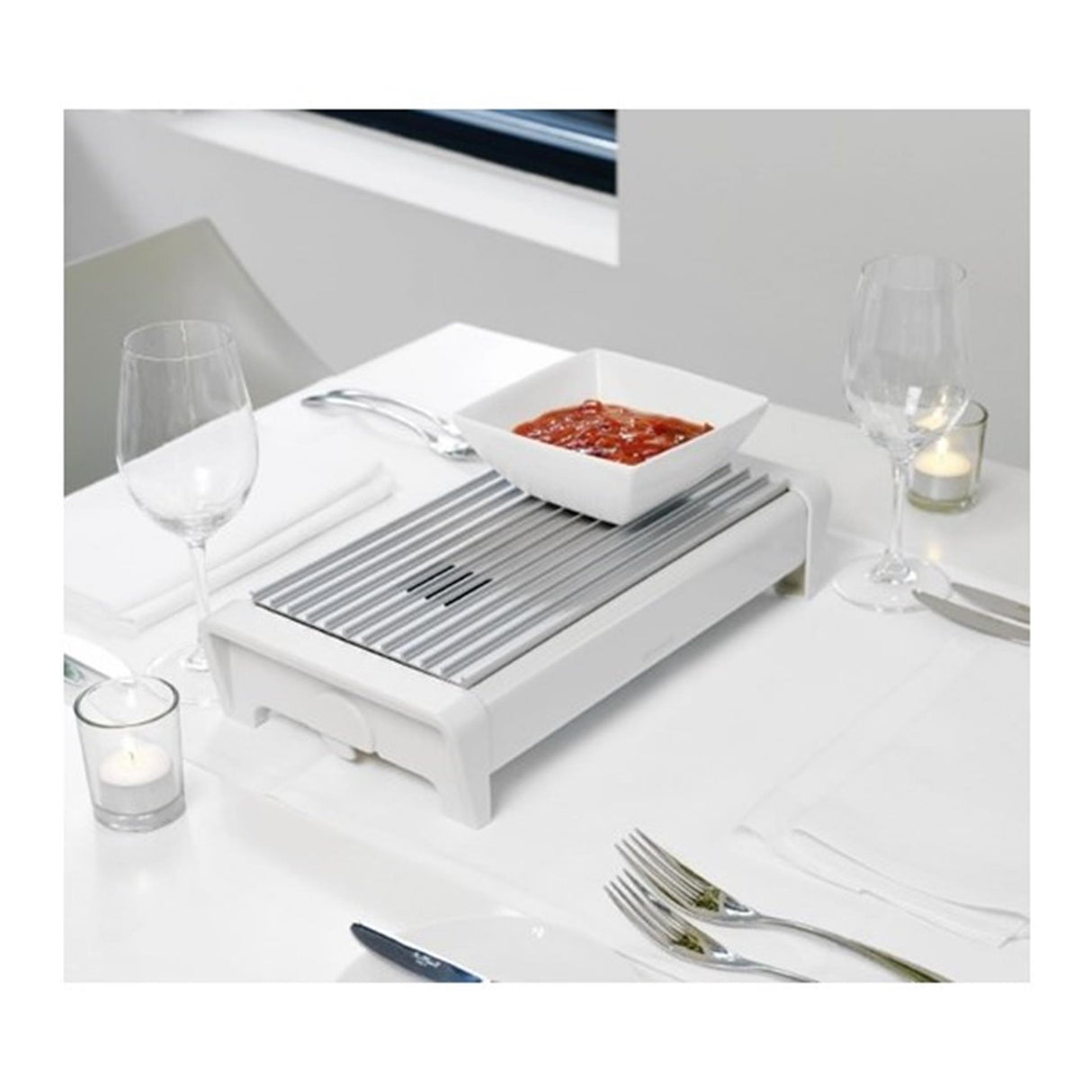 Brabantia chauffe-plat 2 feux blanc
