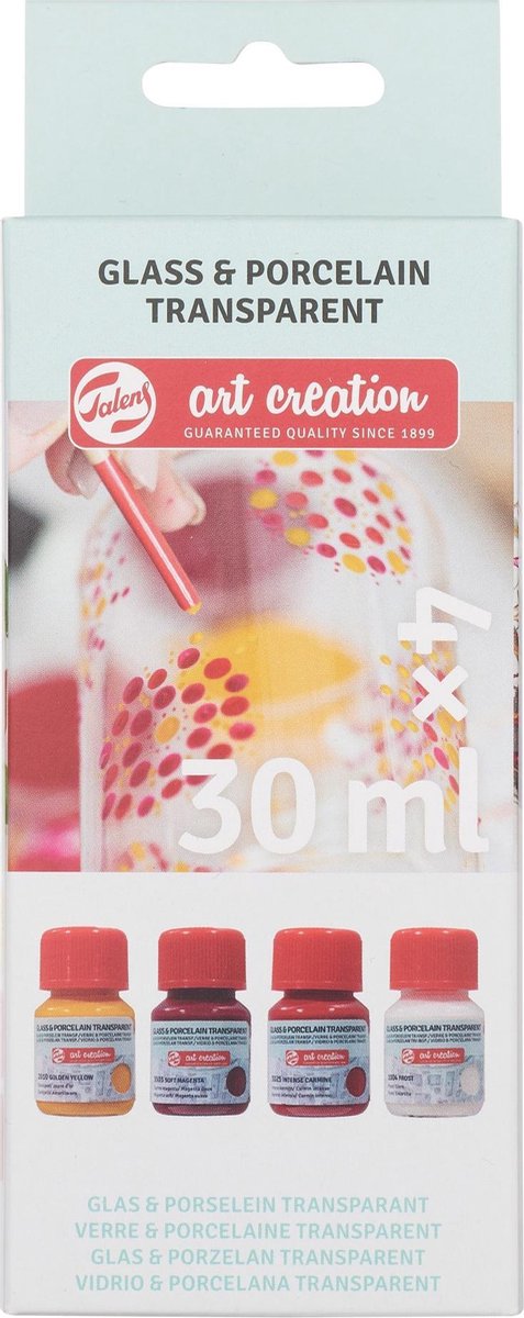 Talens art création verre porcelaine transp. 4x30ml de givre de roses