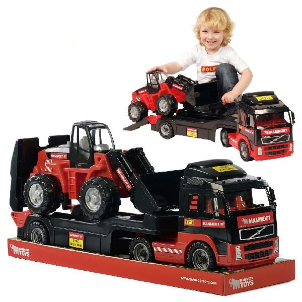 Camion Volvo mammouth Polésie + remorque + pelle