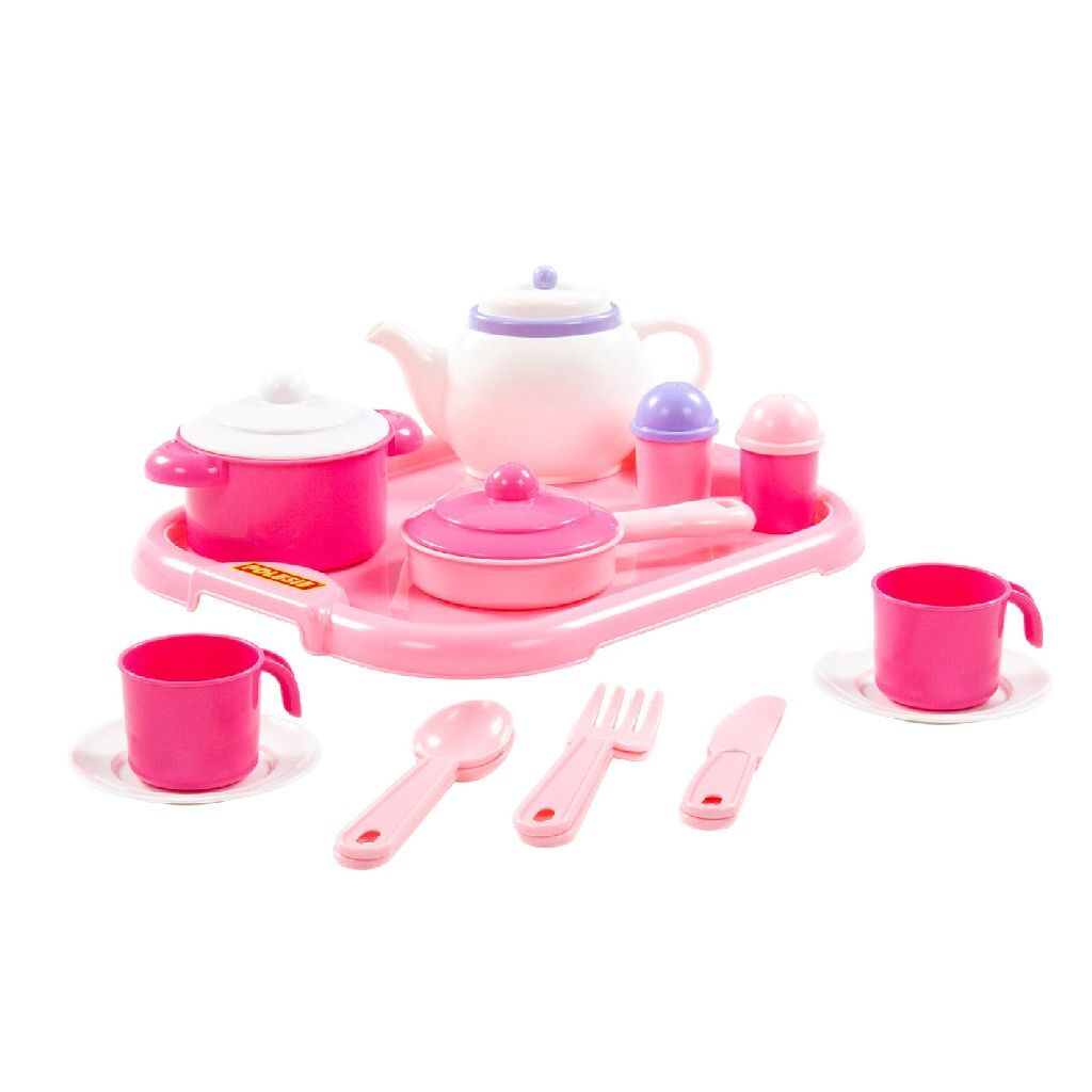 Polesie polesie service de table 19 pièces rose blanc