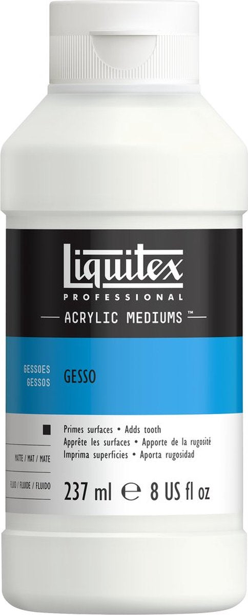 Liquitex 5308 gesso acrylique professionnel 237 ml – blanc de titane, mat, apprêt, base acrylique, base de haute qualité - gesso blanc