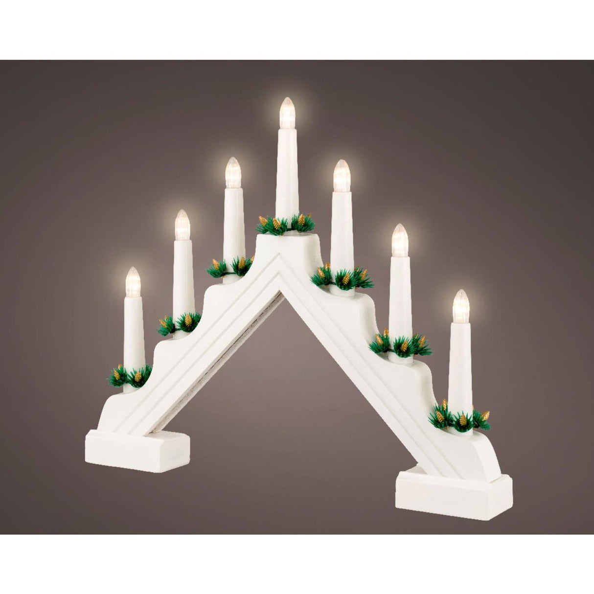 Bougie LED Lumineo pont bois sur batterie