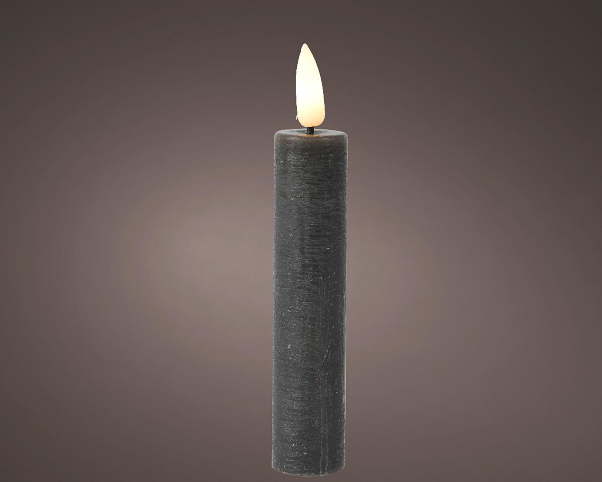 Lumineo set de bougies de table flamme LED 16cm gris 2 pièces