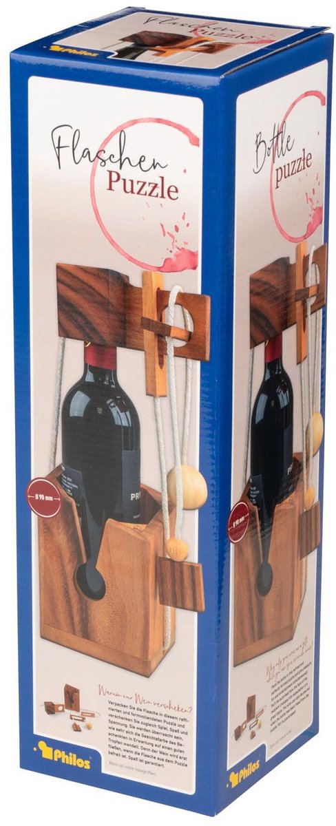 Puzzle bouteille en bois Philos Samena - jeu éducatif pour enfants.