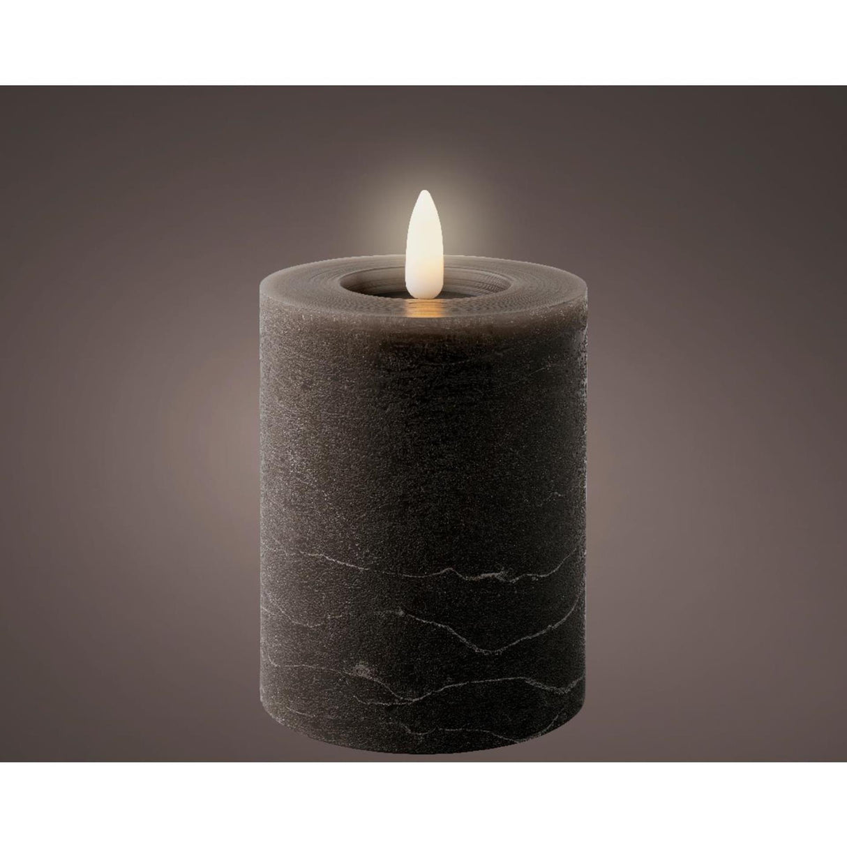 Bougie Lumineo LED cire gris ø7xh11,2cm