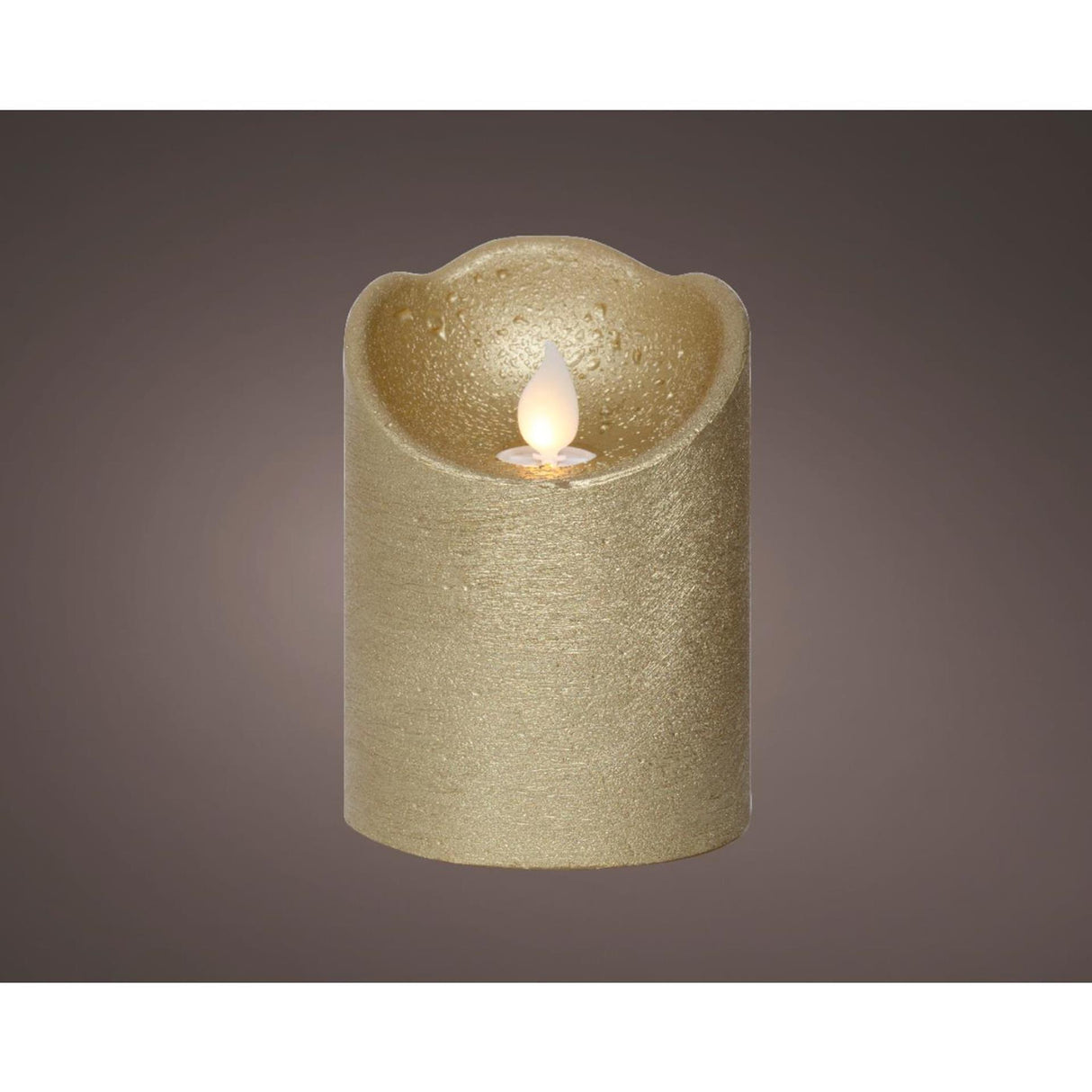 Lumineo LED bougie ondulante cire or ø7,5xh10cm