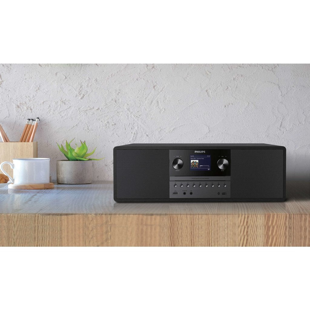 Philips tam6805 10 microsystème bois noir