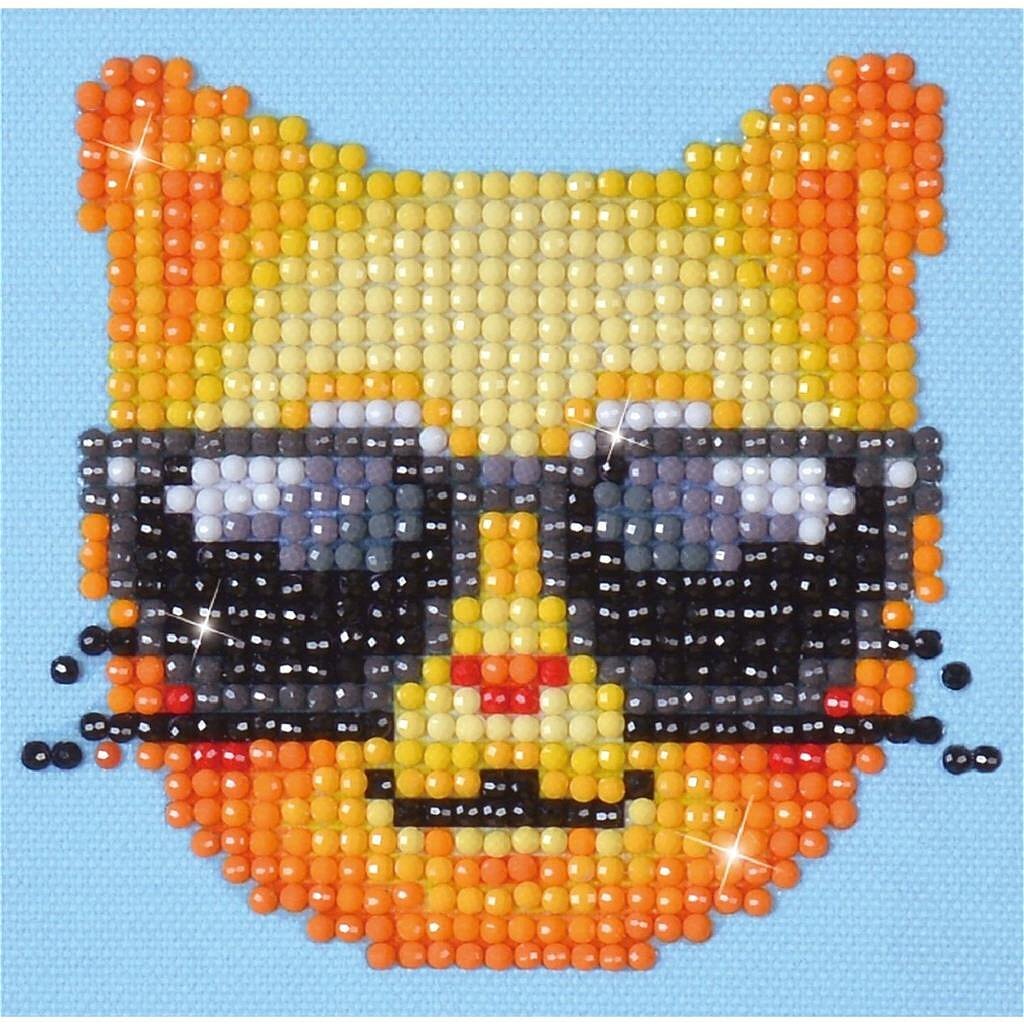 Diamant dotz peinture diamant chat cool 10x10 cm
