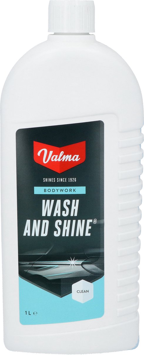 Valma Wash Shine - Shampoing puissant pour voiture - élimine la graisse sale - redonne de la brillance - 1 litre