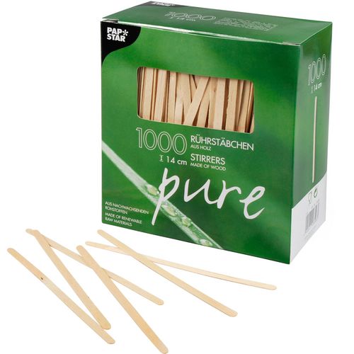 Papstar roerstaatjes hout 14 cm bruin