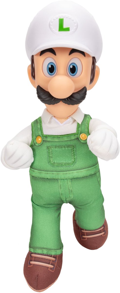 Jakks Super Mario Galaxy Movie - Figurine en peluche Fire Luigi posable de 38 cm