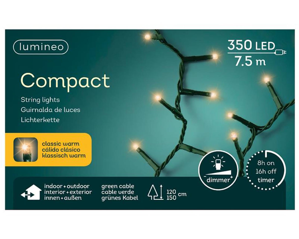 Guirlande lumineuse LED Lumineo 750cm 350xLED blanc chaud pour arbre 120-150cm avec minuterie 8 heures et fonction variateur