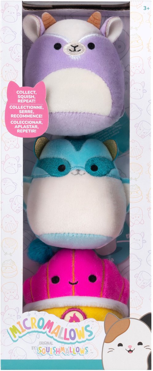 Peluche peluche Jazwares squishmallows - micromallows tia, mariska, Louden - 3 pcs.
