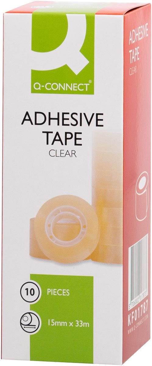Ruban adhésif Q-connect, pp, pi 15 mm x 33 m, boîte de 10