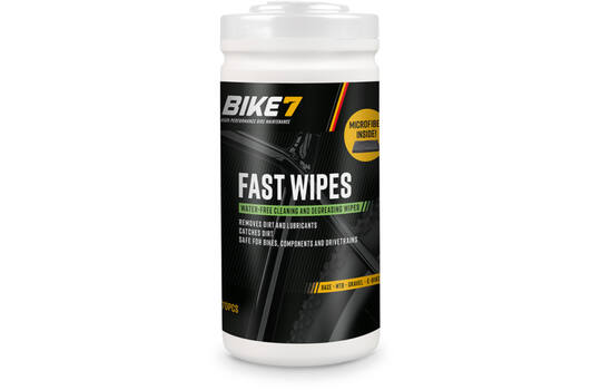 Bike7 - Pot de lingettes rapide avec 70 lingettes, y compris un tissu de nettoyage en microfibre