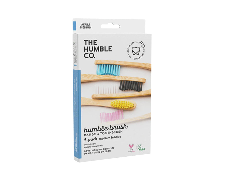 La humble co. brosses à dents en bambou - moyennes - 5 pièces