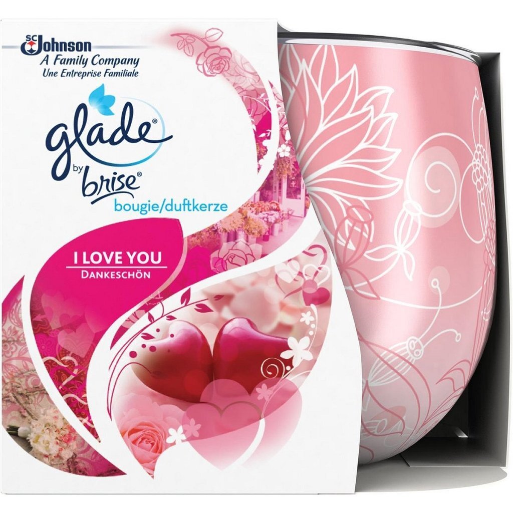 Brise glade de i love you bougie parfumée en pot en verre décoratif 120gr.