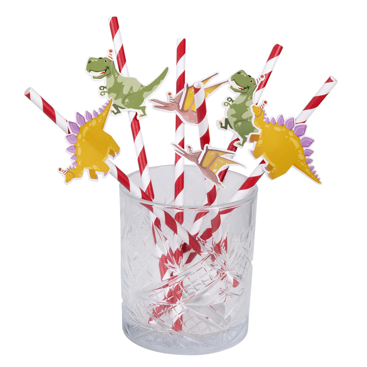 Boland pailles en papier fête dinosaure 6 pièces