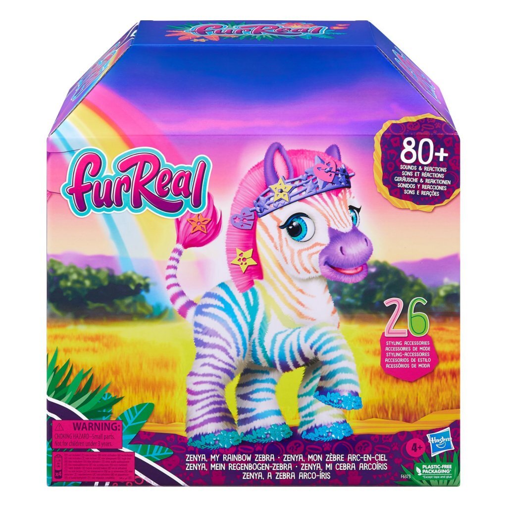 FurReal Friends FurReal Zenya My Rainbow Zebra + Son et accessoires