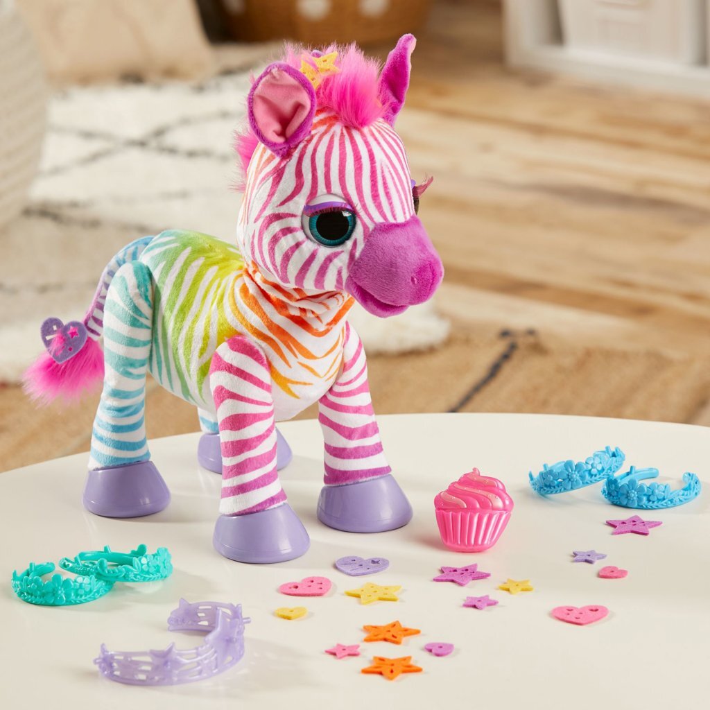 FurReal Friends FurReal Zenya My Rainbow Zebra + Son et accessoires