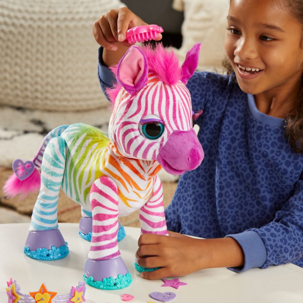FurReal Friends FurReal Zenya My Rainbow Zebra + Son et accessoires