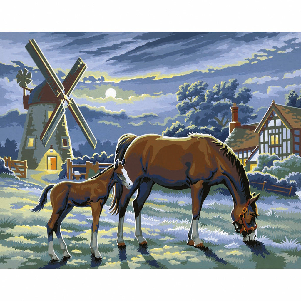 Peinture de base par numéros chevaux