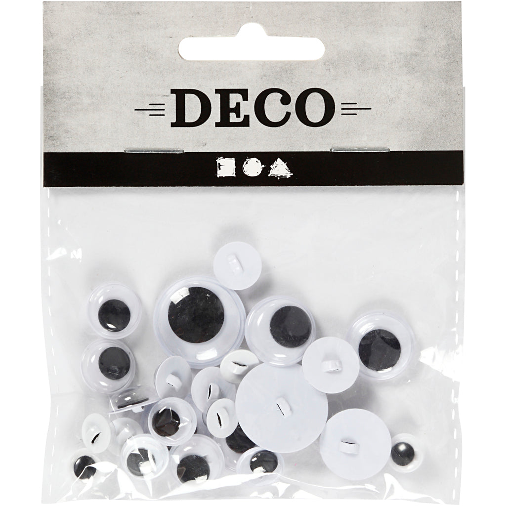Creativ company yeux écarquillés, à coudre, à coudre, d 8-20 mm, 24 div 1 boîte