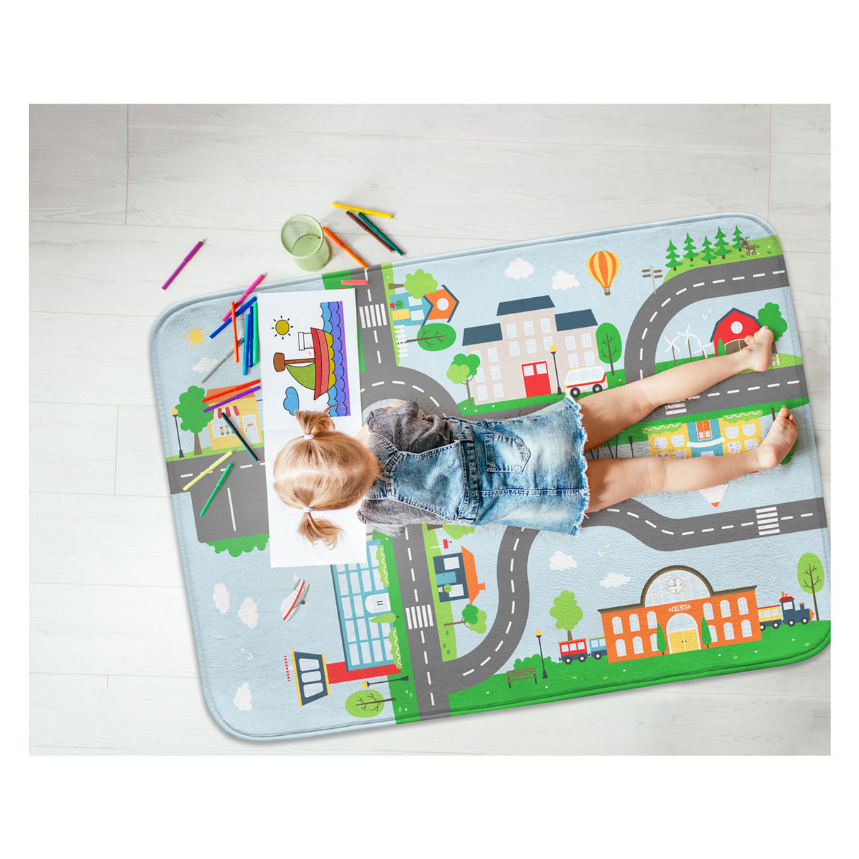 Achoka joue le trafic vestimentaire et l'aéroport, 100x150 cm
