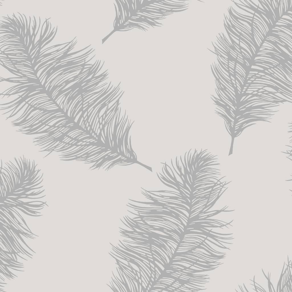 Papier peint mural néerlandais feux de plumes gris clair