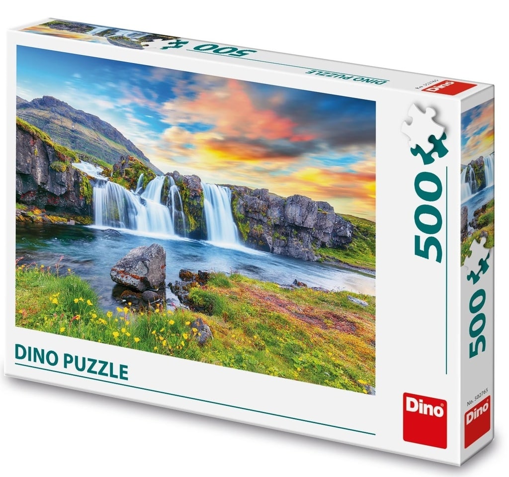 Puzzle dinosaure Dinotoys des cascades islandaises - 500 pièces