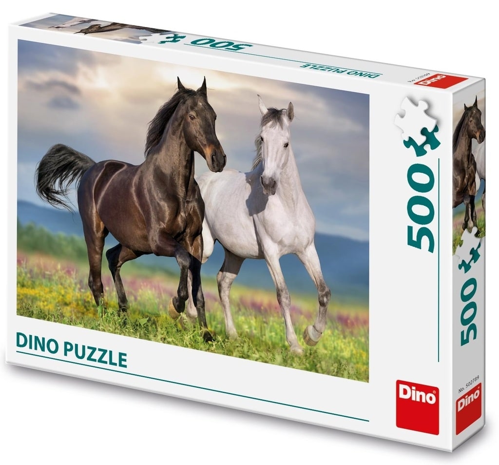 Dinotoys Puzzle dinosaure de 2 chevaux aimants - 500 pièces
