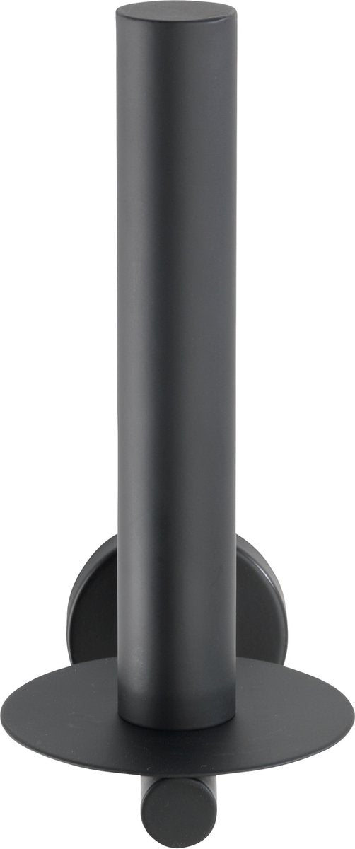 Wenko porte-rouleau de rechange Bosio acier inoxydable noir mat - porte-rouleau de papier toilette - porte-papier toilette - porte-rouleau de papier toilette