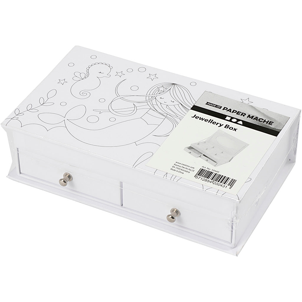 Société créative https: www.ccobby.nl boîte à bijoux-taille-18x10-5x5-cm-blanc-1-pièce