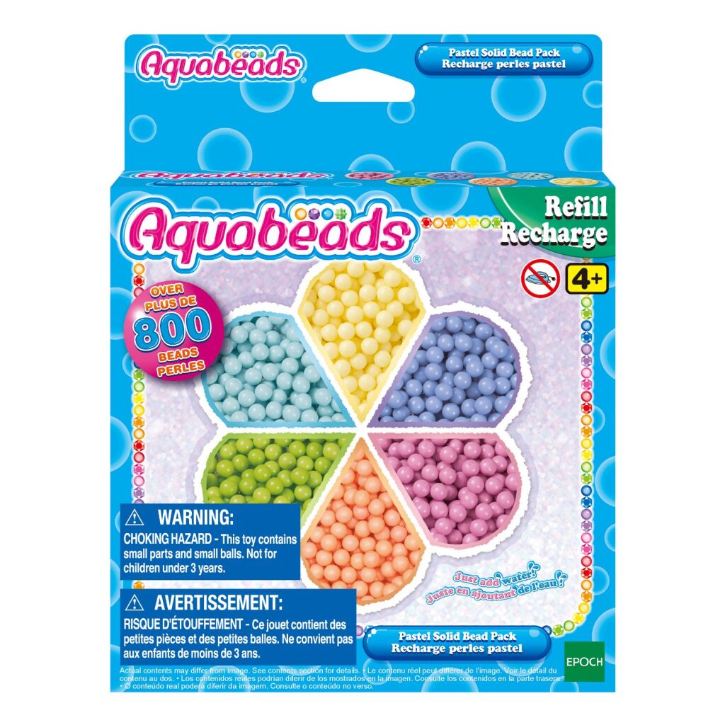 Pack de perles solides pastel Aquabeads 800+ perles