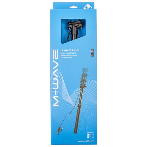 Tige de selle télescopique M-wave lévitation ex 0-125 mm réglable en hauteur ø30,9mm 475 mm